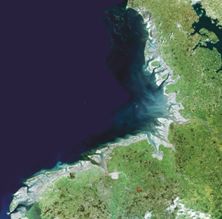 Satellite image of Wadden Sea