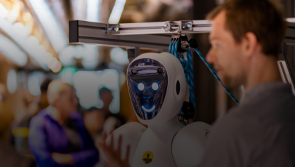 man met robot