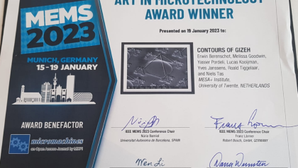 MCS researchers are the winner of the Art in Microtechnology Award at MEMS 2023