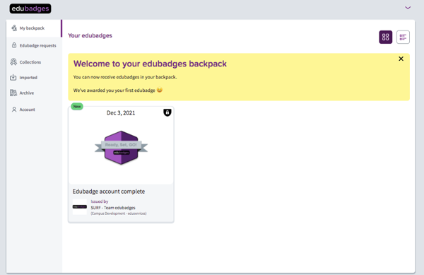 the interface of edubadges