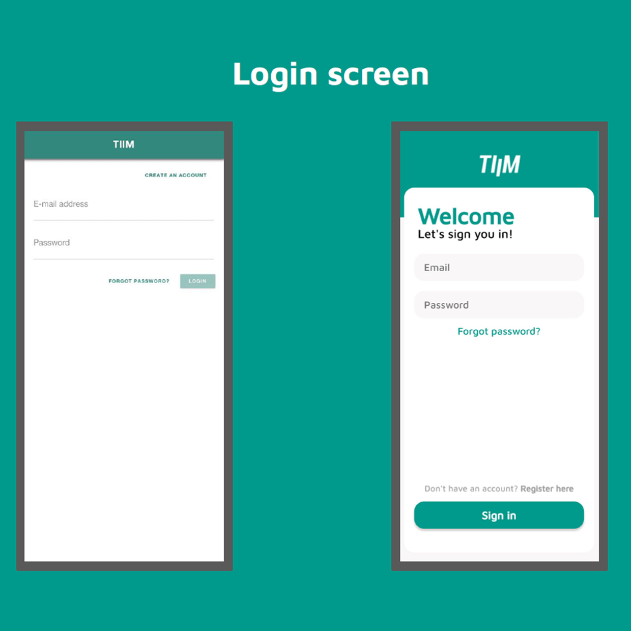 TIIM log-in screen old versus new