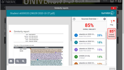 New feature in Remindo online exams: plagiarism report