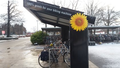 Solar charging station for e-bikes on campus University of Twente ready for use