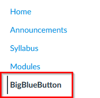 BigBlueButton course navigation link