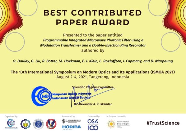 ISMOA best paper award