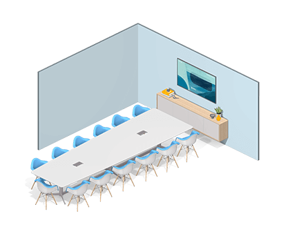 A table and chairs in a room

Description automatically generated