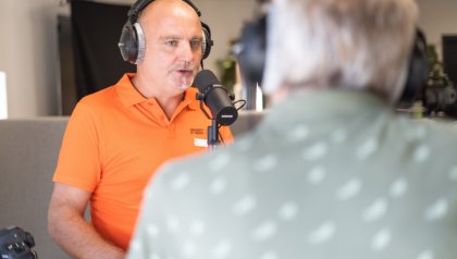 Martin Bosker recording a podcast