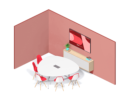 A table and chairs in a room

Description automatically generated