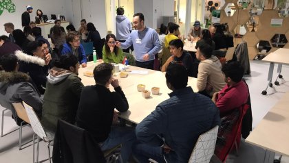 Groep mensen taalcafe