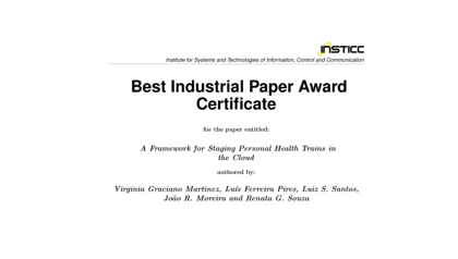 Virginia Graciano Martinez won the Best Industrial Paper Award at the 17th International Conference WEBIST