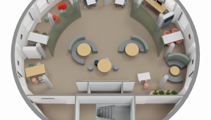 A rendered image of the learning and teaching lab