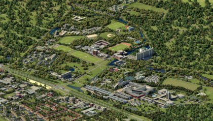 luchtfoto campus Universiteit Twente
