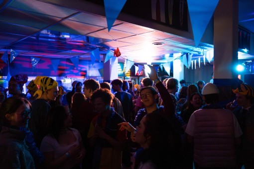 Students having fun at a party from study association Isaac Newton.
