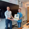 Maarten Everts received the so called "Boucake" from the study association Interactief: 'The fastest email responder & the best teacher!'