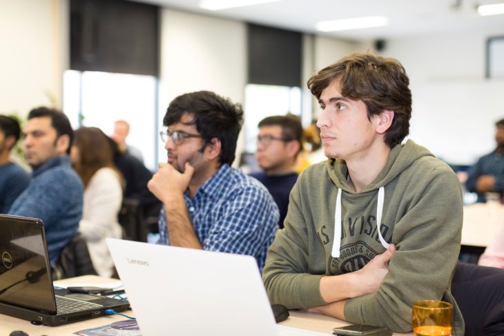 Students attending a class