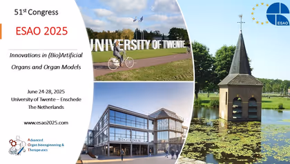 Save the date! ESAO2025 June 24-28 in Enschede at the University of Twente organized by Prof. Stamatialis