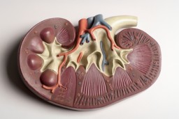 Anatomisch model van een nier, relevant voor onderzoek naar lab-gegroeide nierbuisjes