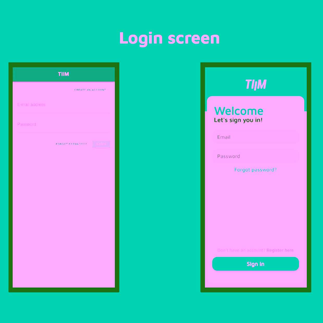 TIIM log-in screen old versus new