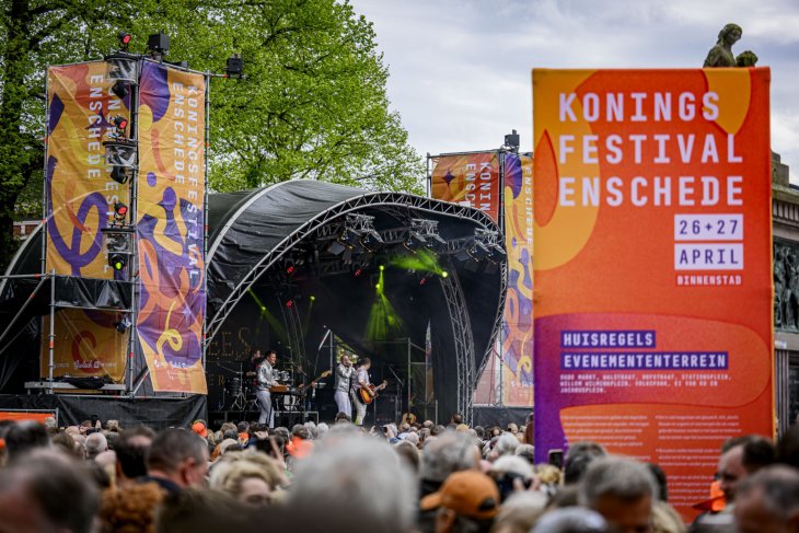 Kingsday festival in the city centre of Enschede.