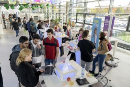 Students at a electives fair.