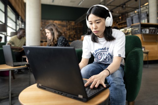 Girl working on laptop