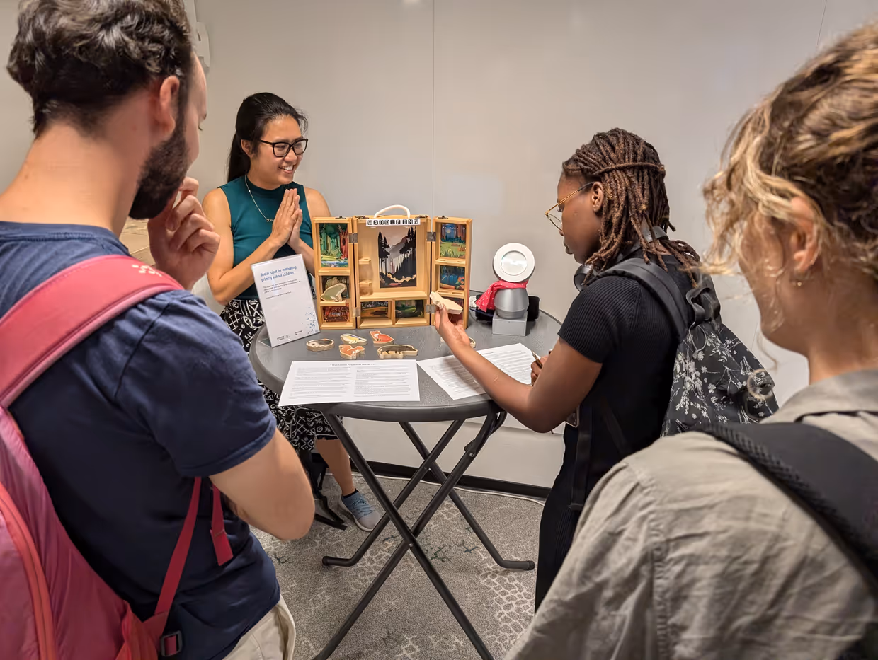 people interacting with smart educational materials