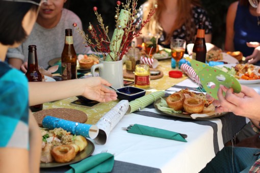 Close-up of a set table