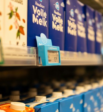 ingezoomd beeld van een supermarktschap