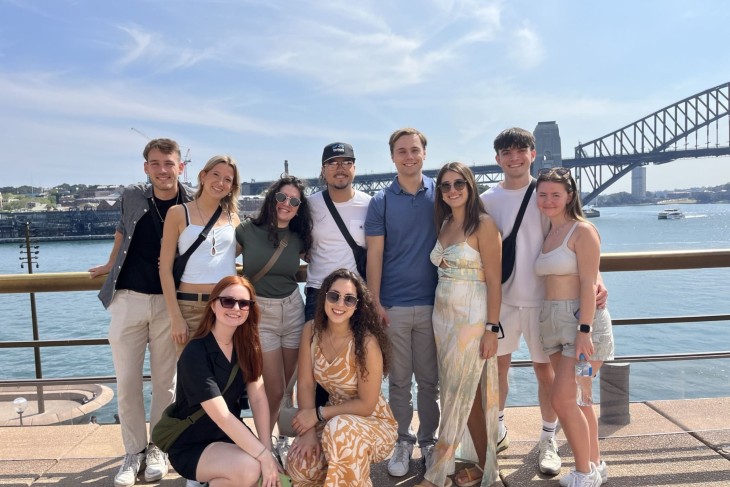 Student Paula with her friends in Adelaide during her study abroad experience
