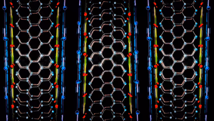 Schematische weergave van Germaneen 1D nanobanden topologische isolatoren