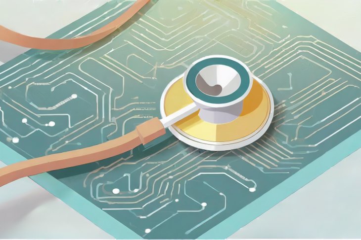 Stethoscope on a circuit board