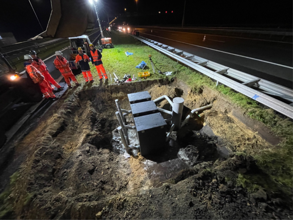 Figure 1 Collection pit with flow meters.