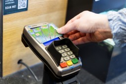 A student pays by card