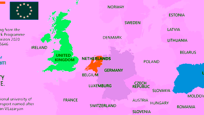 Map with the 3 Beneficiaries of the ETUT project