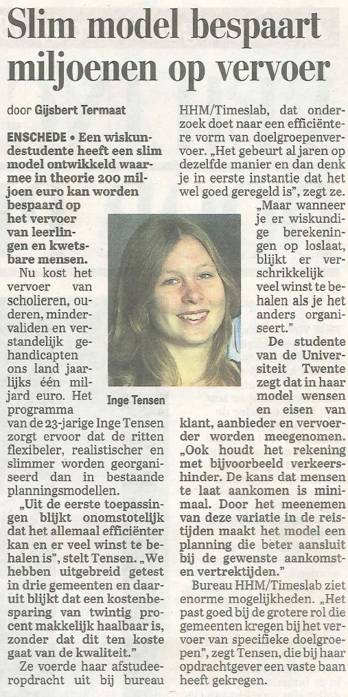 artikel in de telegraaf