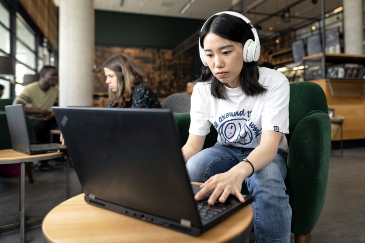 Girl working on laptop