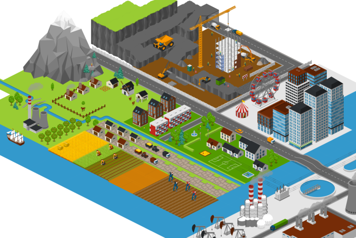 Representation of a hypothetical city