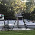 Solar collectors at the swimming pool